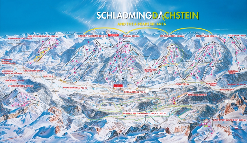 Piste map for Ramsau 