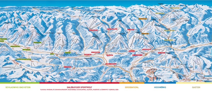 Piste map for Ramsau 