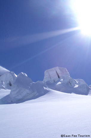 skiing on the saas fee glacier