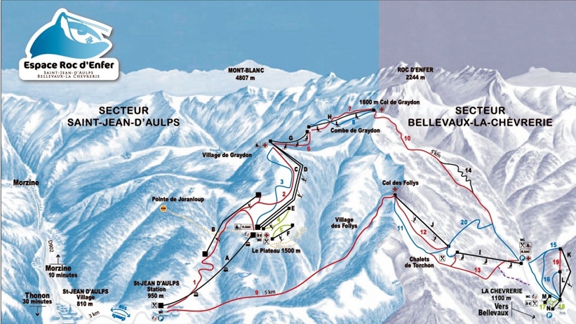 Piste map for Saint Jean d'Aulps