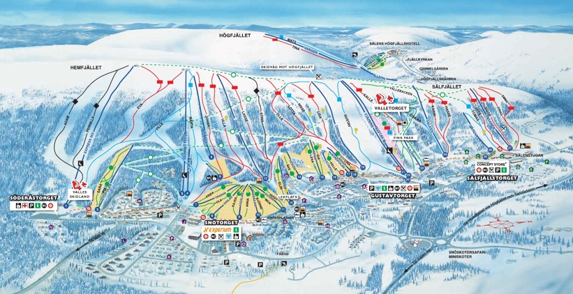 Piste map for Sälen