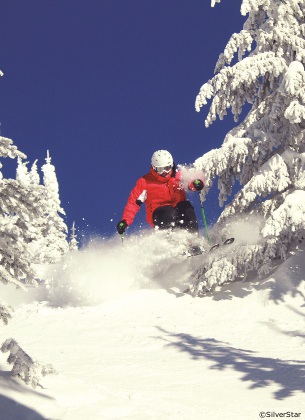 off piste skiing in silver star, Okanagan valley, british columbia, canada