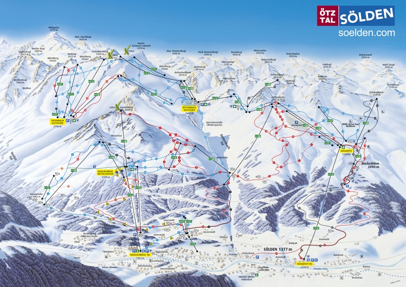 Piste map for Solden