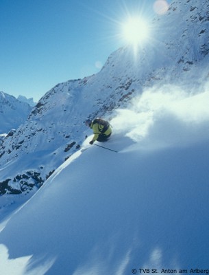 skiing in St Anton, Arlberg mountains