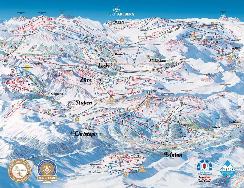 Piste map for St. Christoph am Arlberg