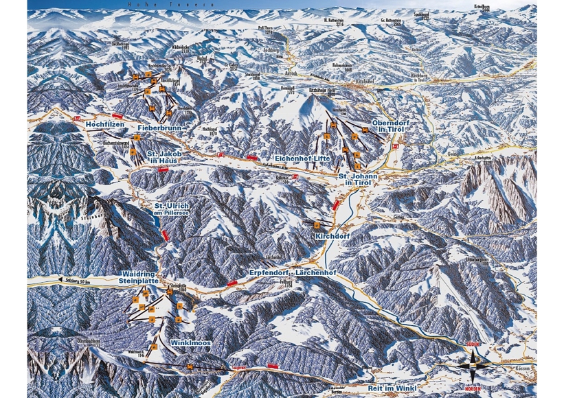 Piste map for St Johann in Tirol