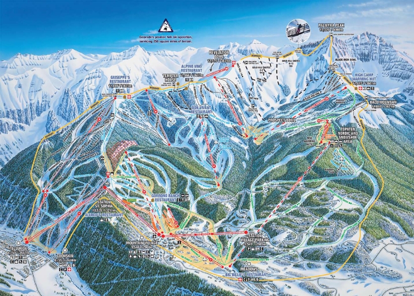 Piste map for Telluride