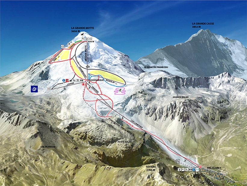 Piste map for Tignes