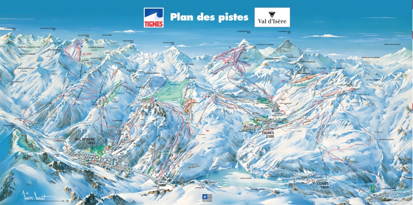 Piste map for Tignes