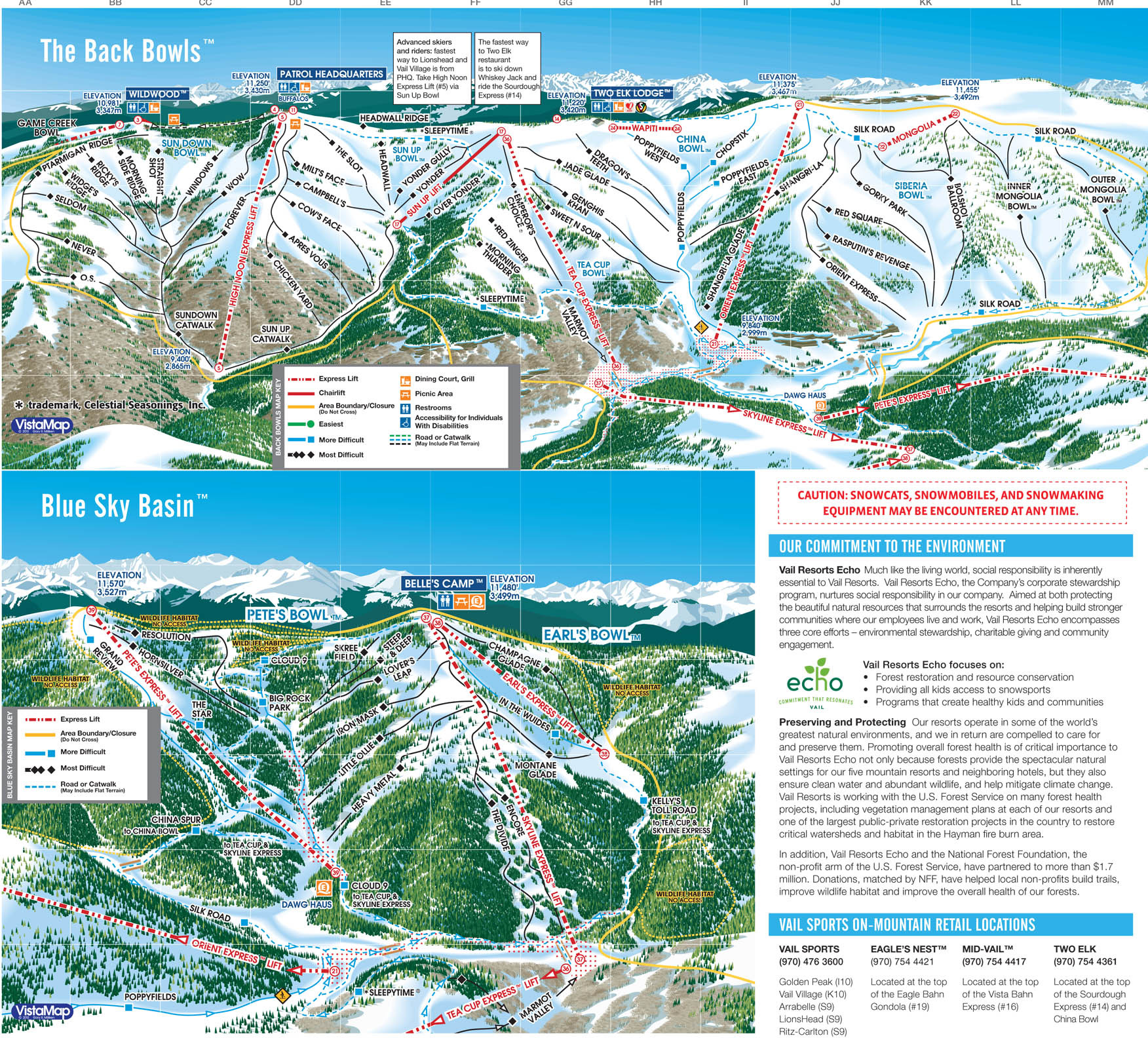 Piste map for Vail