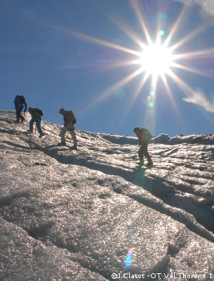 val thorens in the summer - glacier walking