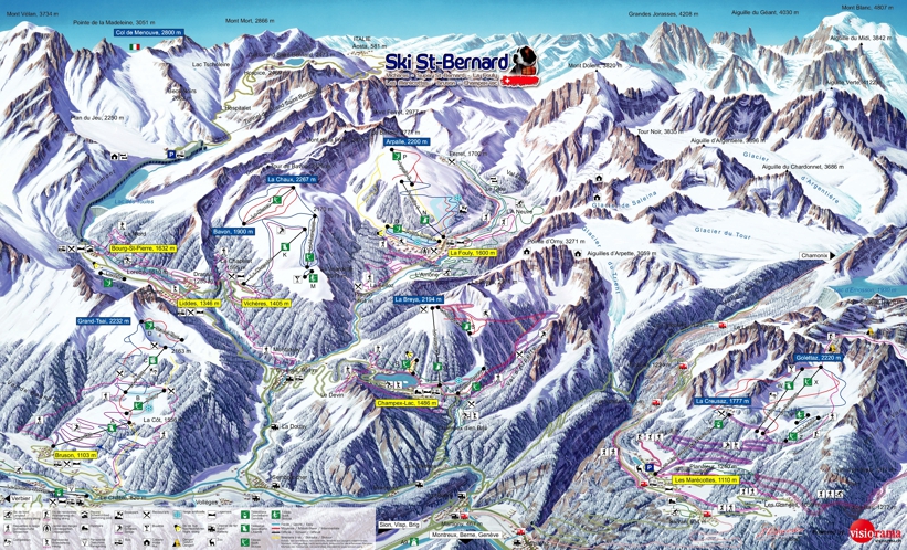 Piste map for Verbier St-Bernard