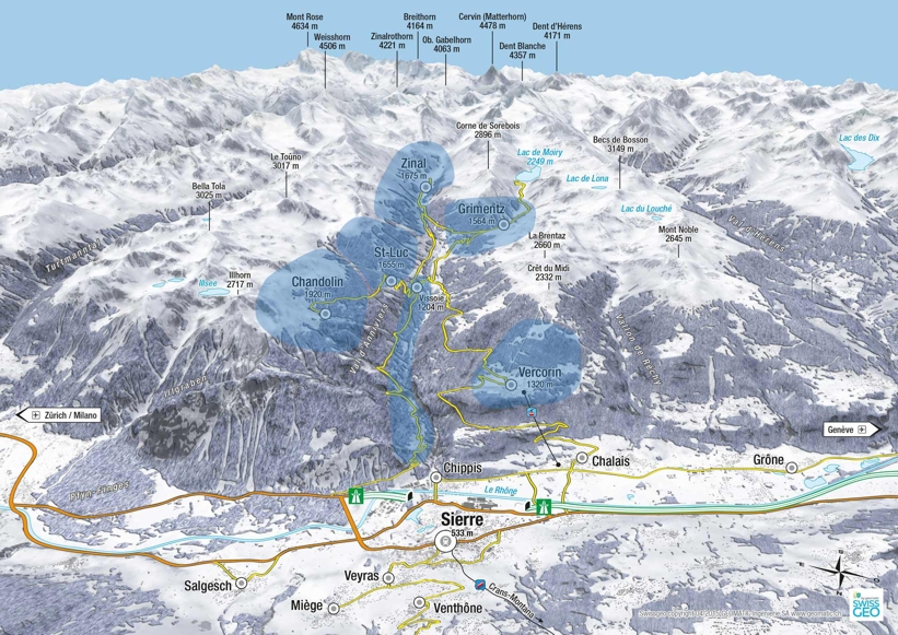 Piste map for Vercorin