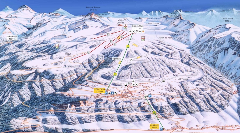 Piste map for Vercorin