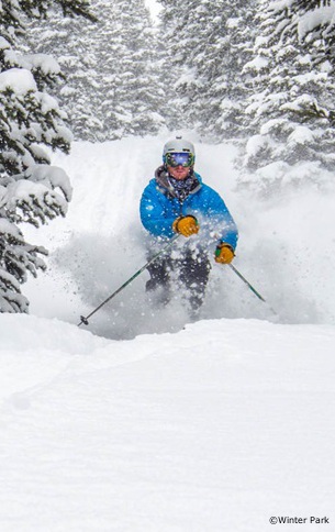 back-country off-piste skiing at winter park