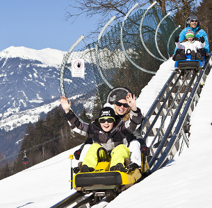 alpine toboggan run at gerlos, ziller valley