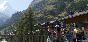 summer skiing on the glacier at zermatt